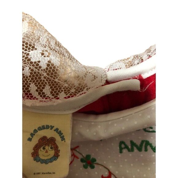 Vintage RAGGEDY ANN Red Velour White Lace Collar Holiday Toddler Girls Dress 3T - Picture 5 of 5